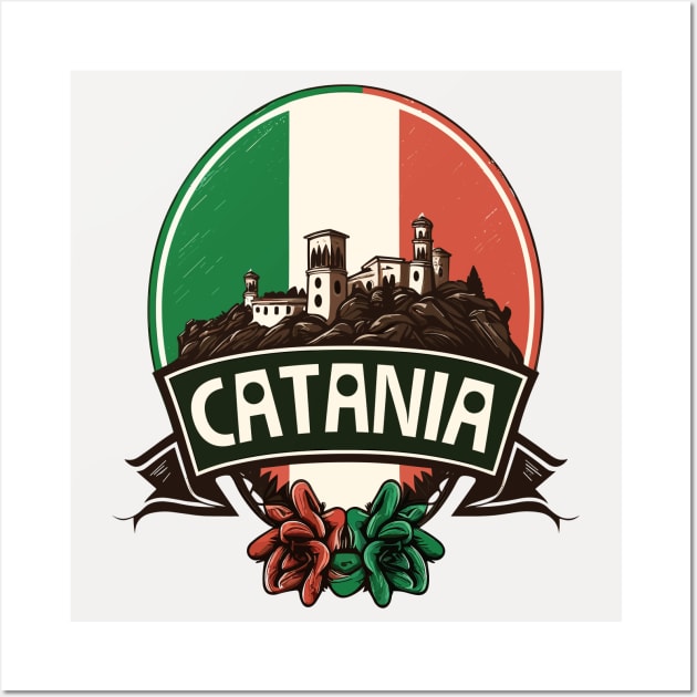 Catania, Sicilia / Retro Italian Region Design Wall Art by DankFutura